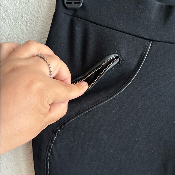 Kessley  Black Zip Details Fitted Pants Black L - Picture 6 of 11